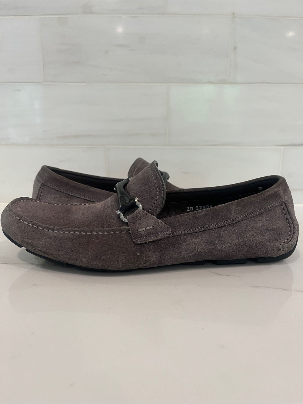 Salvatore Ferragamo Granprix Suede Driving‎ Loafers Shoe Mens Sz 8.5 EE
